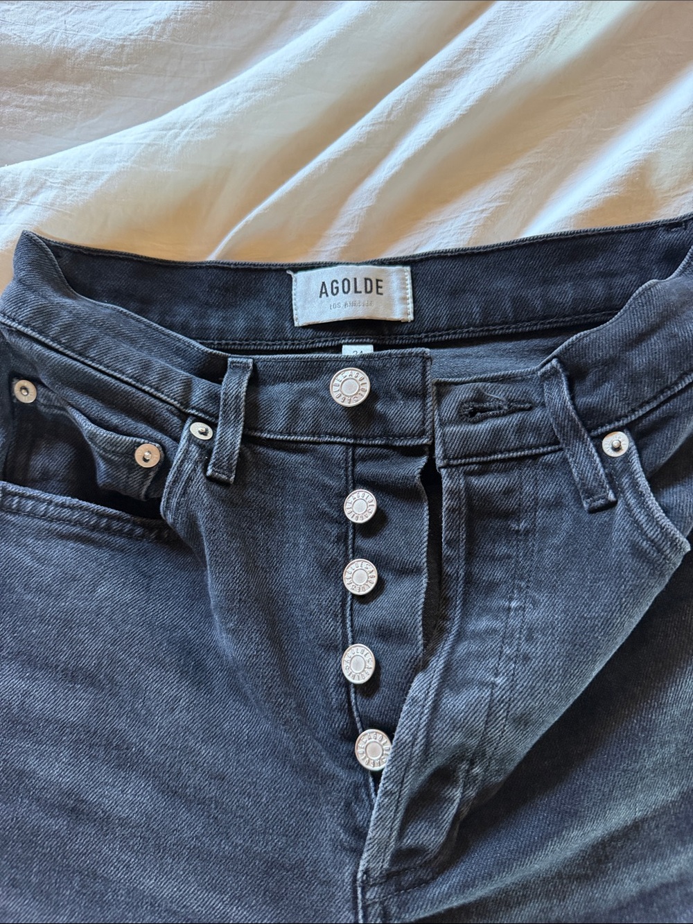 Agolde Dark Indigo stretch straight leg Jeans
